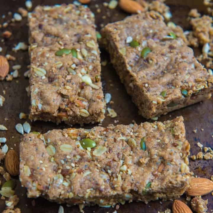 Link in Bio

I got in the kitchen with my toddler a few days ago. It was the first time since I came home from the hospital (thanks family and friends for keeping us so well fed ❤❤❤). We decided to make these bars and it felt really good. ⁣
⁣
I wanted to re-share this 5 Seed Almond Bars (Trader Joe's Copycat) recipe for two reasons. 1) The picture of the bars from my original post was pretty terrible. 2) These bars are super delicious. ⁣
⁣
If you don't feel up to baking them, pick up a pack at your local @traderjoes  They are one of my favorites.