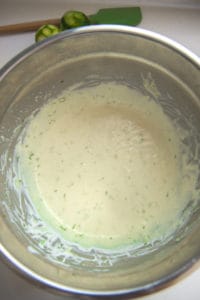 key lime pie filling in a large stainless steel bowl